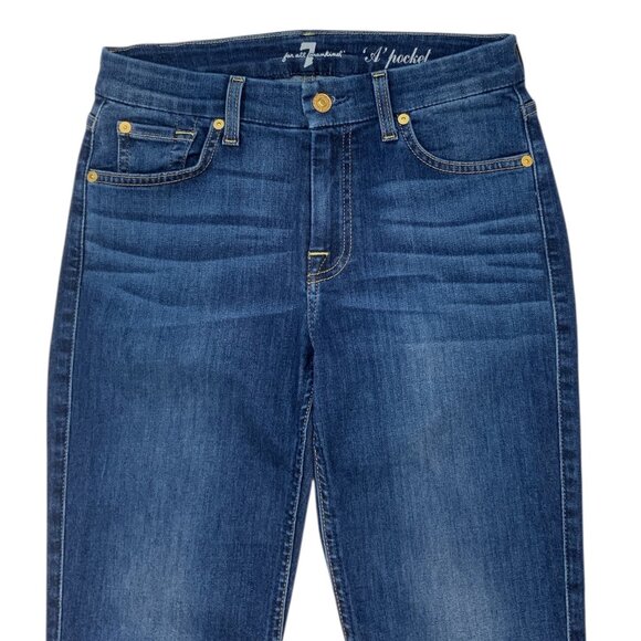 7 For All Mankind 7FAM "A" Pocket Jeans 27 Bootcut Mid Rise ALTERED - Picture 8 of 13